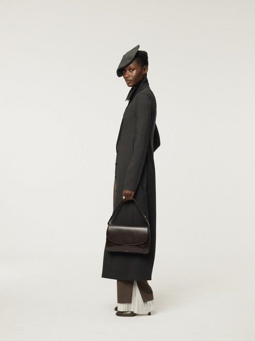 [recto] PLEATS LAYERED WOOL PANTS (GREYISH KHAKI)