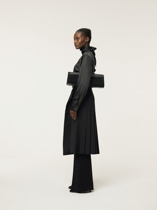 [recto] Pleated Wrap Skirt (Black)