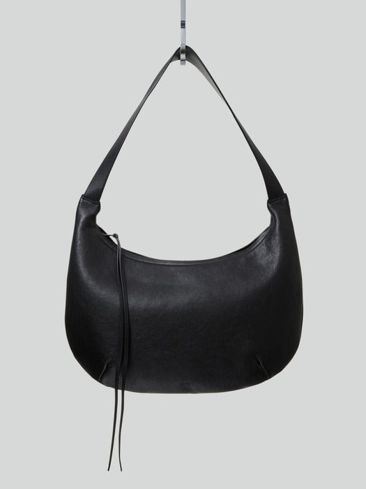 [recto] LEATHER HOBO BAG (BLACK)
