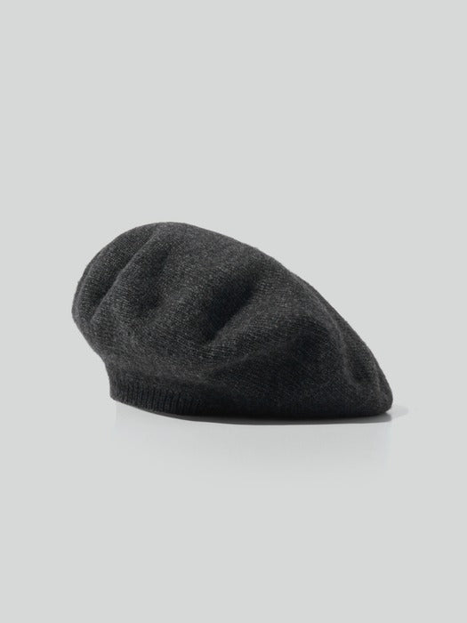 Recto Knit Beret (Melange Grey)