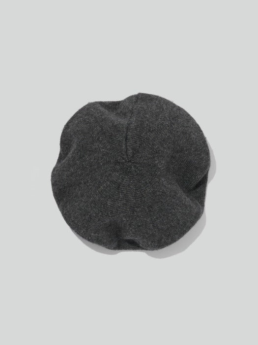 Recto Knit Beret (Melange Grey)