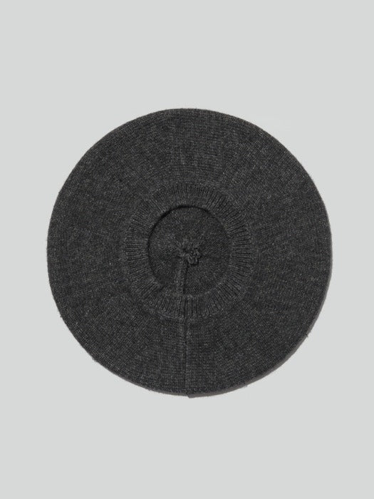 Recto Knit Beret (Melange Grey)