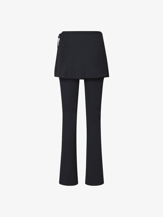 Ribbed Skirt-Layered Bootcut Leggings_FS253IP02F001_001