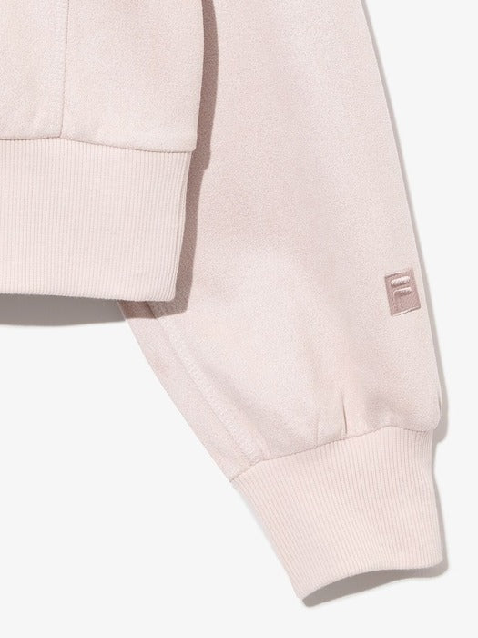 Suede Half-Zip Sweatshirt