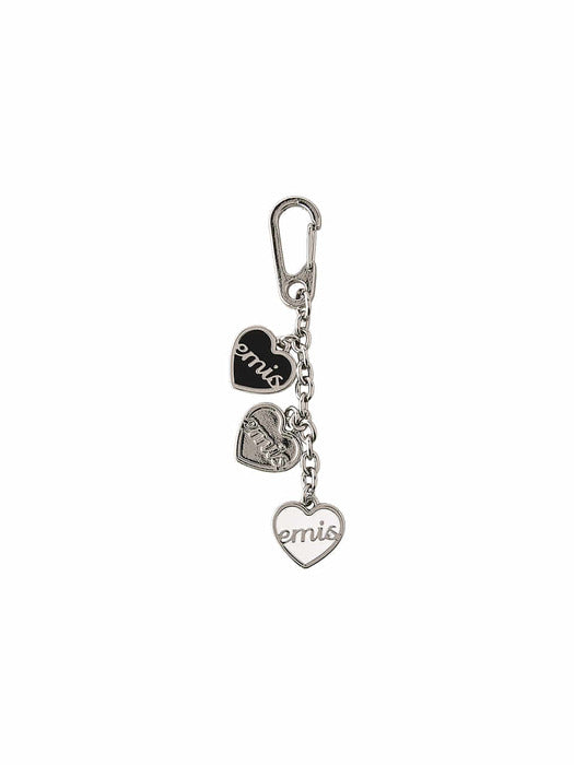 [emis] 3 HEART LOGO PENDANT KEYRING