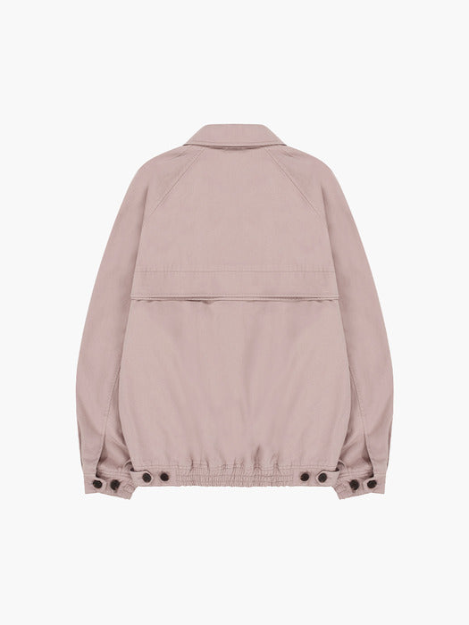 Margesherwood Washed Zip-UP Bomber Jacket indi pink