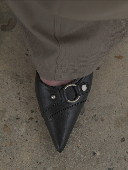 Raive Edie Buckle Slingbacks in Noir
