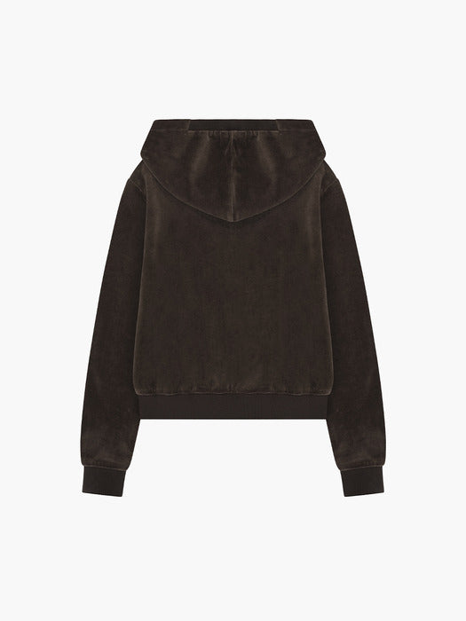 Margesherwood Velour Hood Zip-UP brown
