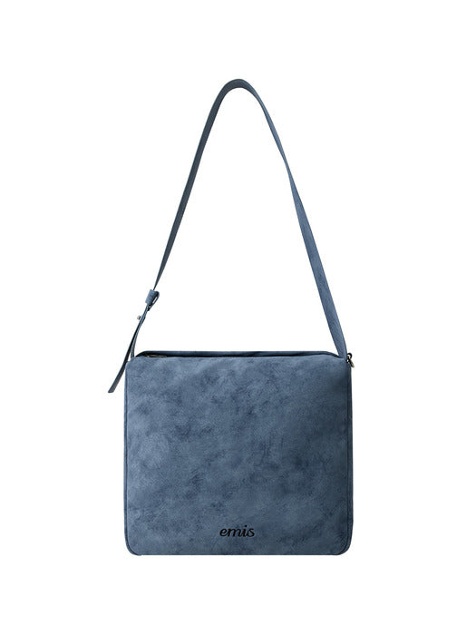 [emis] WIDE STRAP SHOULDER BAG-BLUE