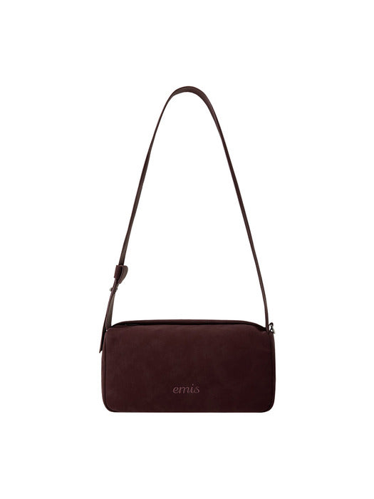 [emis] WIDE STRAP HOBO BAG-BURGUNDY