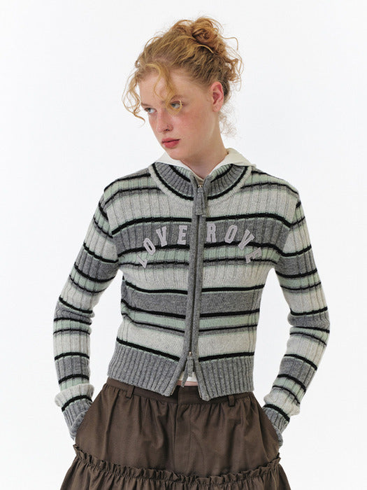 Grove 25Fw Leni Stripe Zip-UP (Ivory)