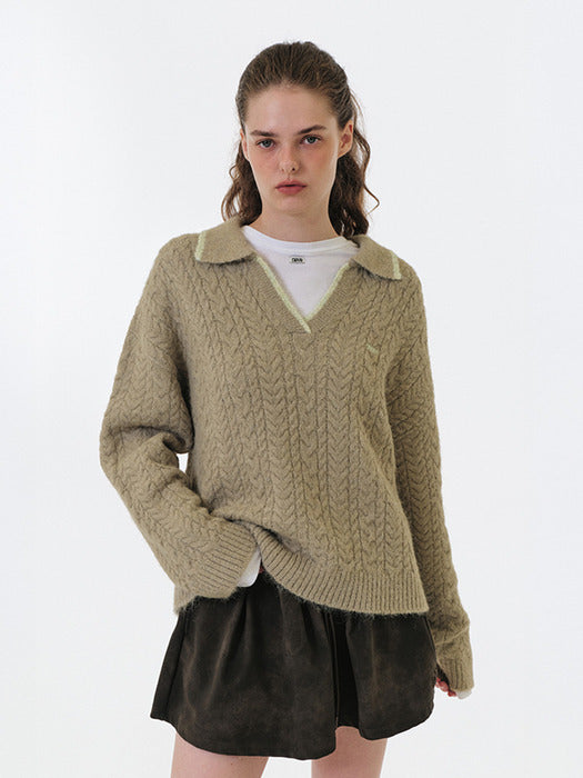 Grove 25Fw Alma Collar Knit (Beige)
