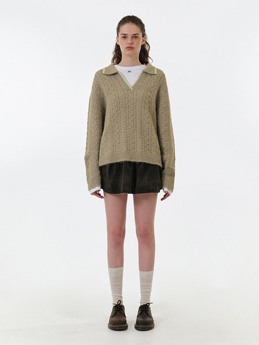 Grove 25Fw Alma Collar Knit (Beige)