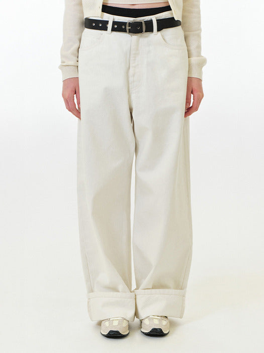 Grove 25Fw Olivia Denim Pants (Ivory)