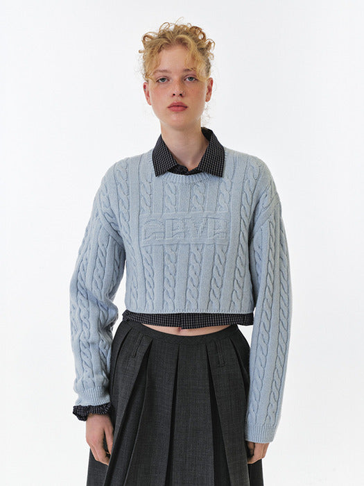Grove 25Fw Sophie Crop Knit (Light Blue)