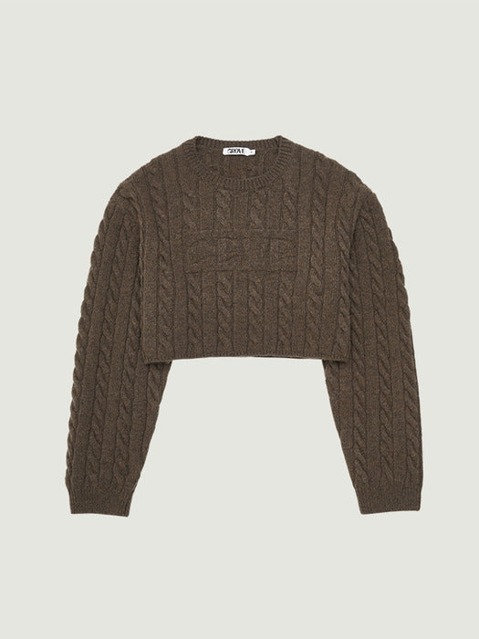 Grove 25Fw Sophie Crop Knit (Brown)