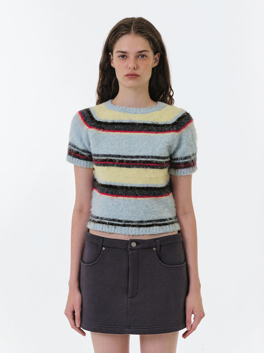 Grove 25Fw Elle Stripe Knit (Light Blue)