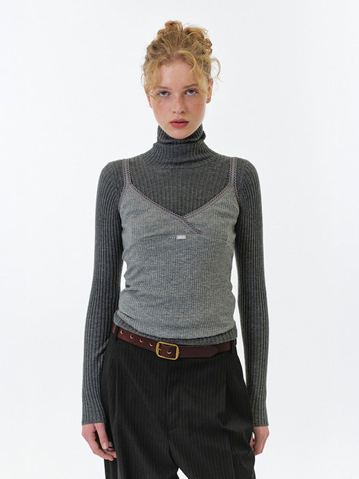 Grove 25Fw Aya High Neck Knit (Grey)
