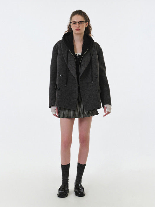 [grove] 25FW LUX HALF DOUBLE COAT (GREY)