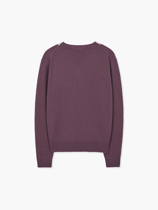 Margesherwood Lace Flore V-Neck Pullover purple