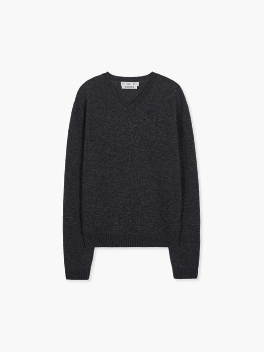 [MARGESHERWOOD] FLORE V-NECK PULLOVER_charcoal