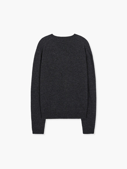 [MARGESHERWOOD] FLORE V-NECK PULLOVER_charcoal
