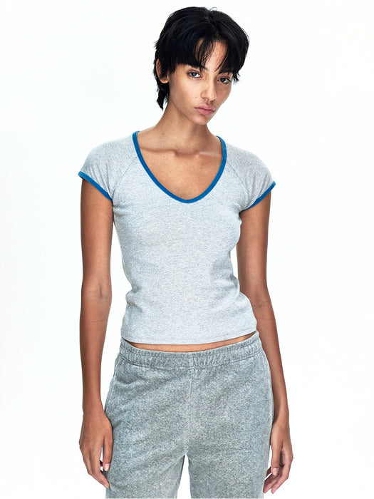 [MARGESHERWOOD] VELVET EVE TOP_melange grey