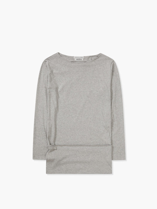 [MARGESHERWOOD] BOATNECK WRAP LONG SLEEVE_grey