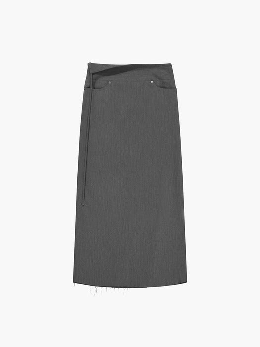[MARGESHERWOOD] WOOL MAXI SKIRT_grey