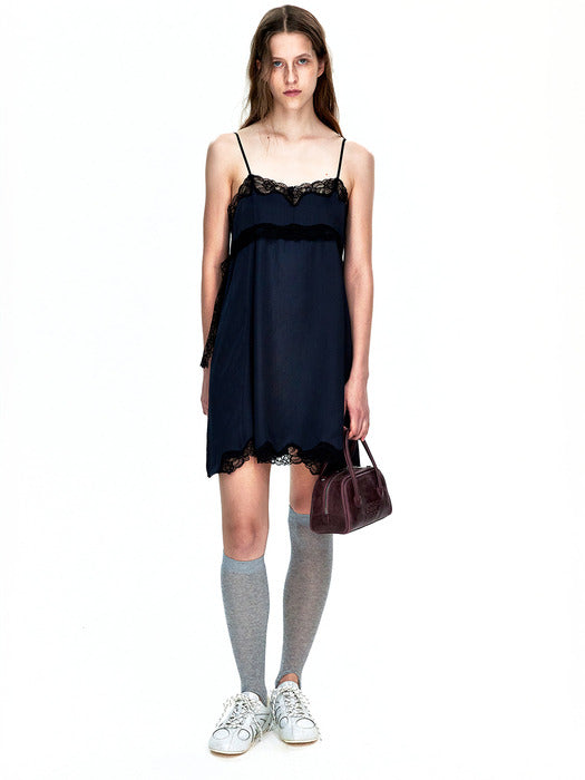 Margesherwood Lace Slip Dress black