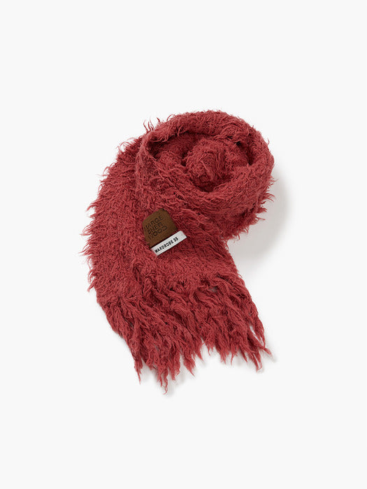 [MARGESHERWOOD] PUPPY TOUCH FRINGE MUFFLER_rose