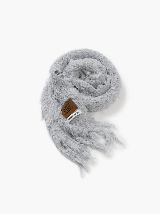 [MARGESHERWOOD] PUPPY TOUCH FRINGE MUFFLER_grey blue