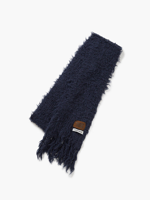 [MARGESHERWOOD] PUPPY TOUCH FRINGE MUFFLER_navy