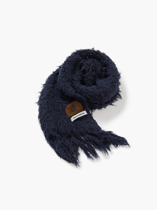 Margesherwood Puppy Touch Fringe Muffler navy