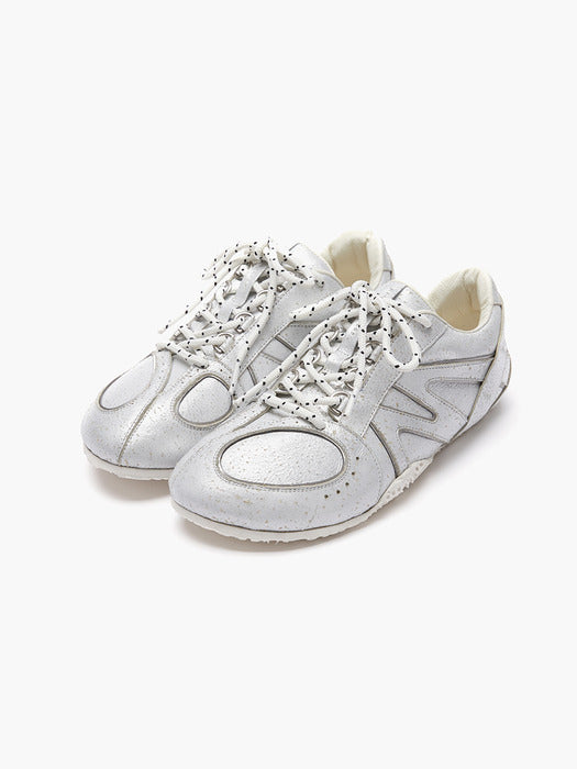 [MARGESHERWOOD] WINONA CLASSIC CRACK LEATHER SNEAKERS_silver