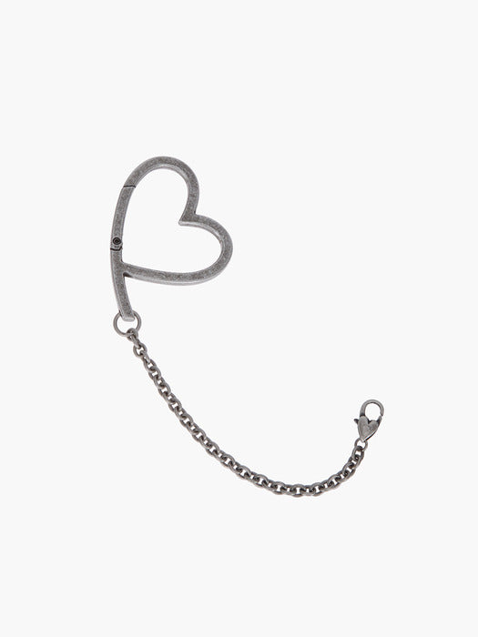 Margesherwood Heart Clip Keychain antiqued silver