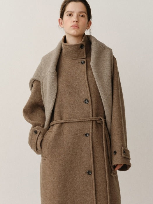 Kindersalmon Naomi Coat in Camel Blended Sage