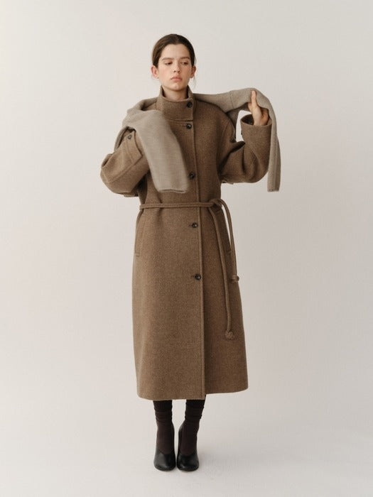 Kindersalmon Naomi Coat in Camel Blended Sage