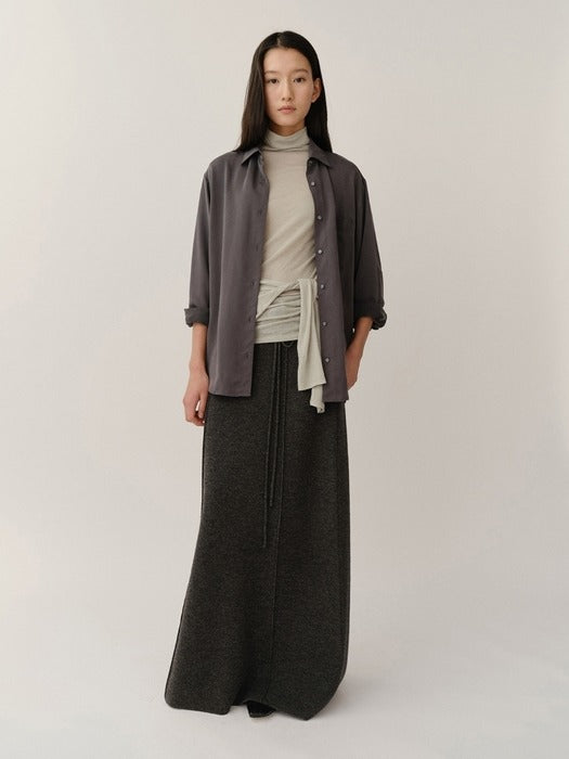 Kindersalmon Claudia Knit Skirt Melange Gray