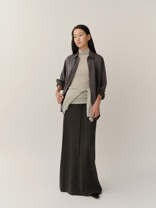 Kindersalmon Claudia Knit Skirt Melange Gray