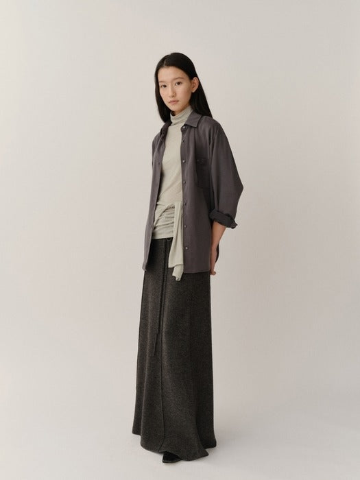 Kindersalmon Claudia Knit Skirt Melange Gray