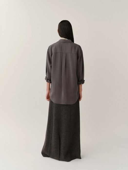 Kindersalmon Claudia Knit Skirt Melange Gray