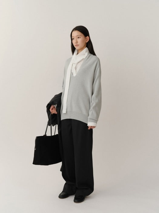 [Kindersalmon] Ramona Knit Top Pistachio Gray