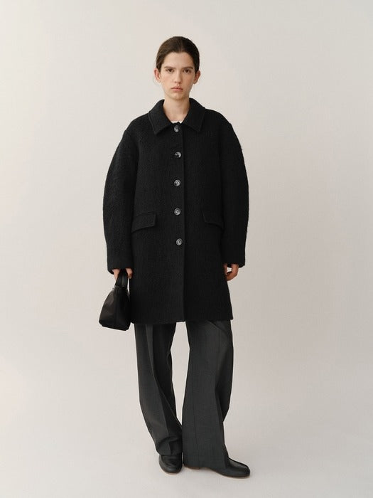 Kindersalmon Tolman Alpaca Coat Dark Navy