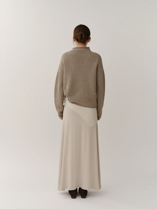 Kindersalmon Esme Jersey Skirt Chalk