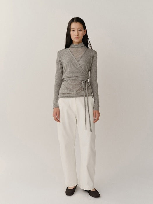 Kindersalmon Wool Jersey Cardigan Melange Gray