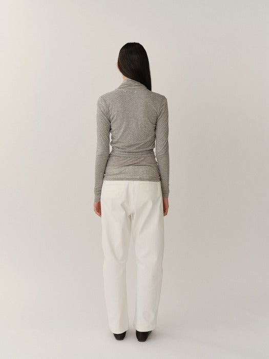 Kindersalmon Wool Jersey Cardigan Melange Gray