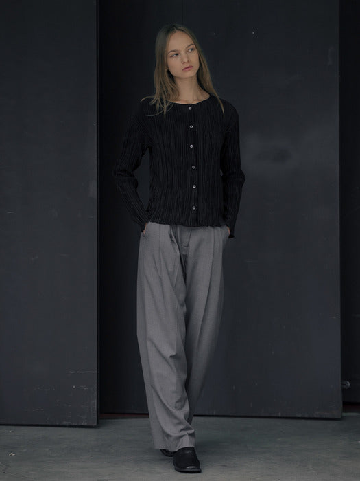 [TILLIDIE] Soft touch pleats blouse [TIWT01BL02]_2color