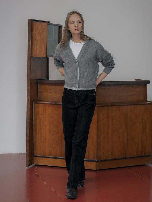 [TILLIDIE] Coloring point wool blended cardigan TIWT01CD05_Melange gray