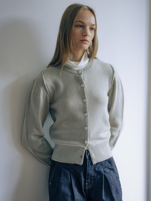 [TILLIDIE] Wool blended line detail cardigan [TIWT01CD03]_3color